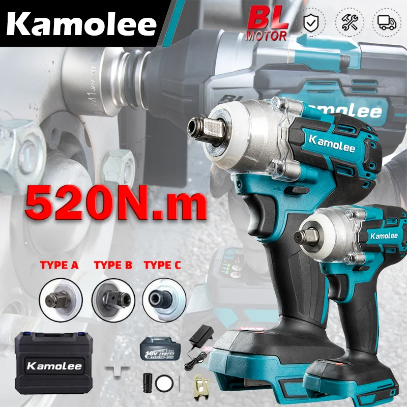 Kamolee 520N. M Avvitatore Elettrico A Batteria Senza Spazzole Dtw285 Utensili Elettrici A Doppia Funzione Compatibili Con Batteria Makita Da 18V