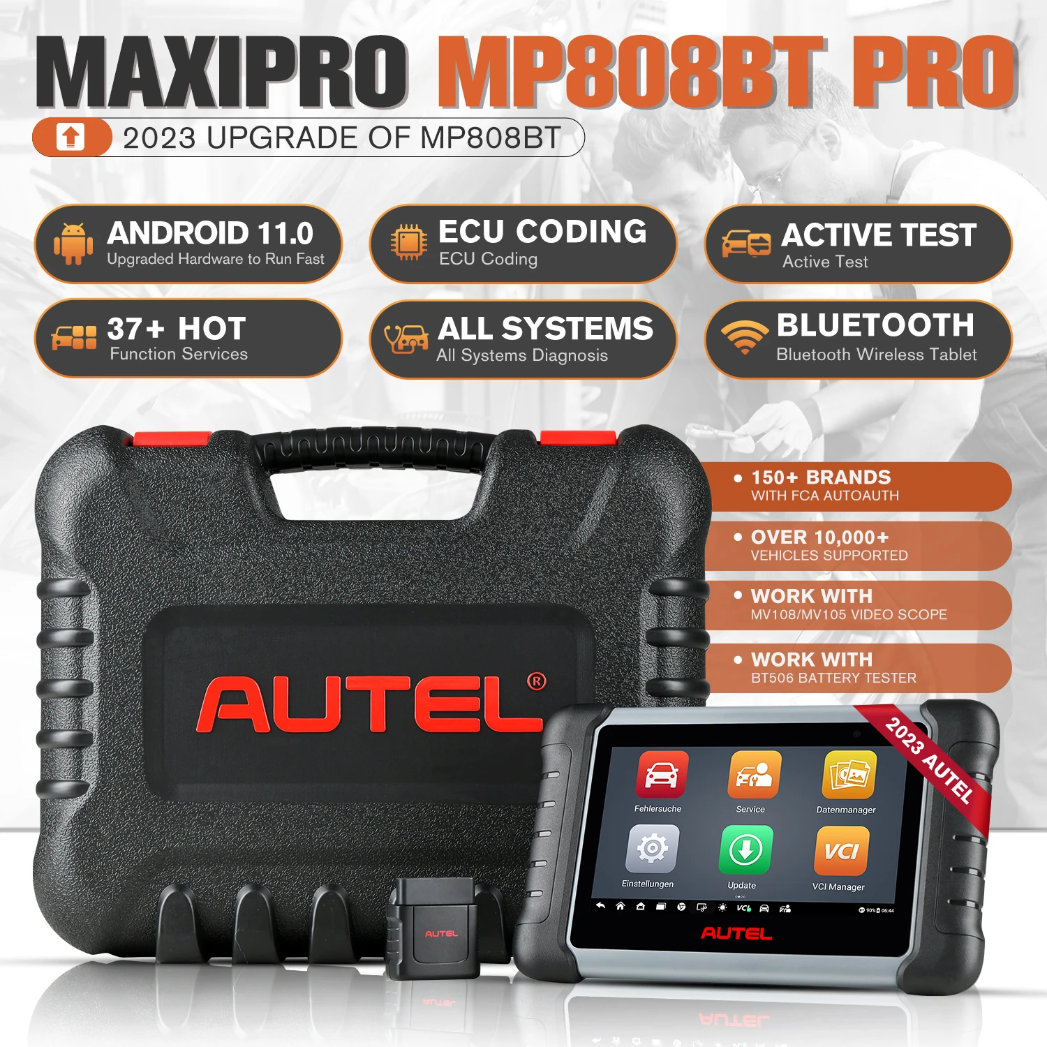 Autel Scanner MaxiPRO MP808BT PRO Kits Automotive Diagnostic Tool 2 Year  updated