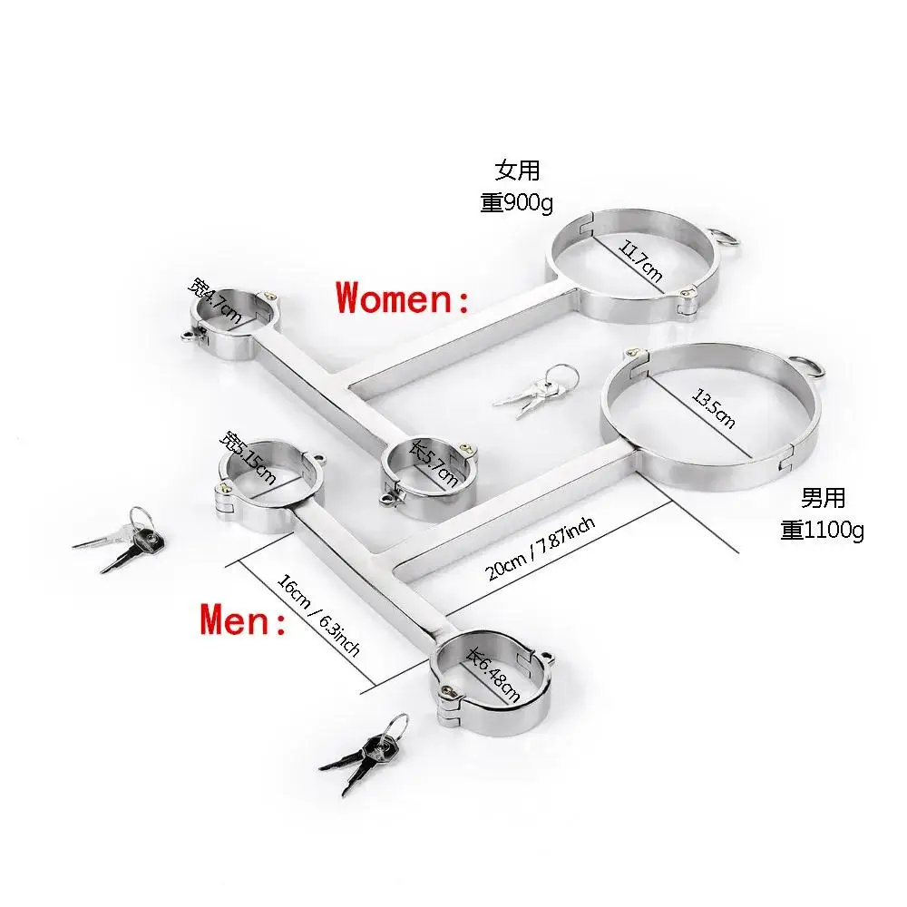 Restraint Handcuffs Foot Shackles Collar Metal Bdsm Gay Bondage Toys Accessories Games Sex Erotic Couple Intimate for Set Adult