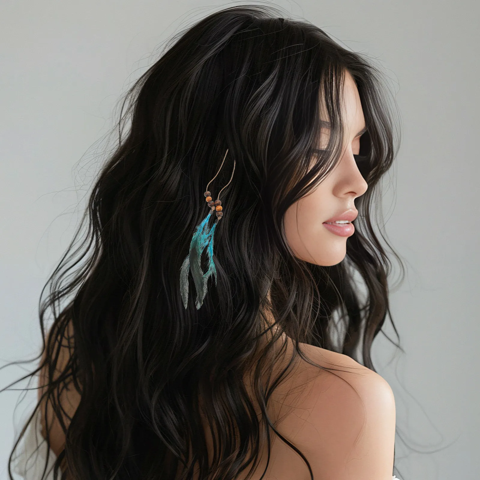 4Pcs Boho 헤어 액세서리 세트 여성용 빈티지 태슬 수제 클립 바이킹 의상 헤어 참 바이킹 액세서리 여성