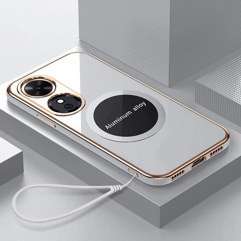 Luxury Magnetic Attraction Square Plating Shockproof Silicone Phone Case