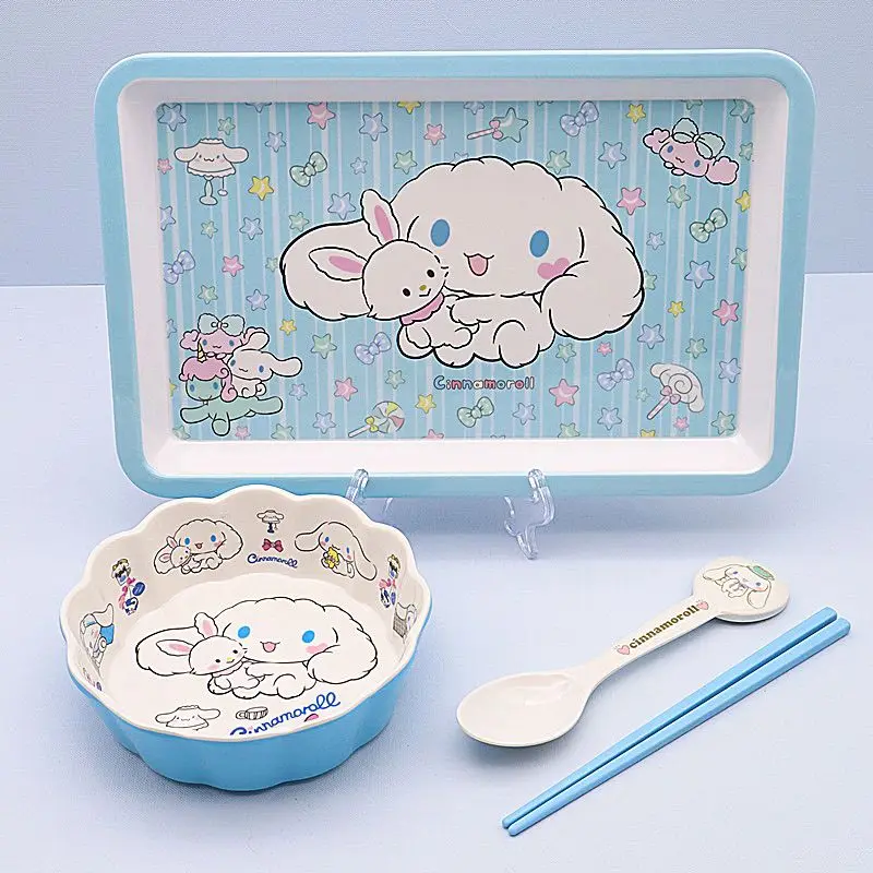 

Kawaii Sanrioed Cinnamoroll Cutlery Set Anime Figure Breakfast Bowl Household Use Dormitory Cup Ins Style Student Festival Gift
