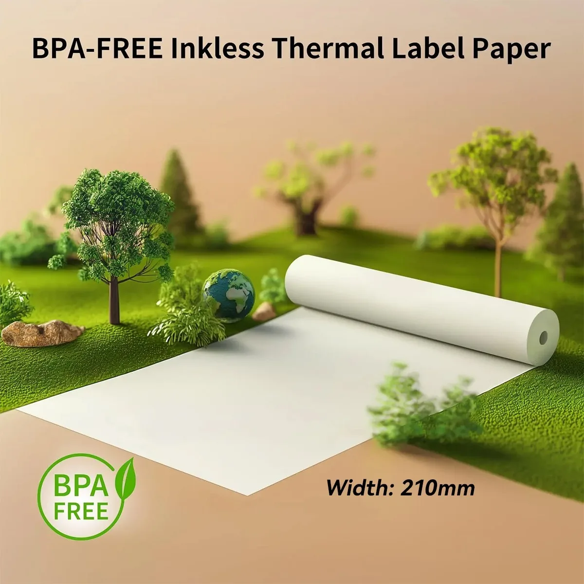 A4 Quick-dry Thermal Paper (210mm/8.27"width/6.5m Long,Φ1.18") for Portable Printer,thicker Brighter Clearer 1Roll=25 Sheets