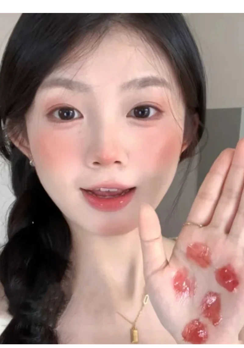 Description Picture 6 of itemColor Tint Lip Jelly Lipstick Palette Waterproof Long Lasting Moisturiz Mirror Water Light Matte DIY Blusher Plate Korean Makeup
