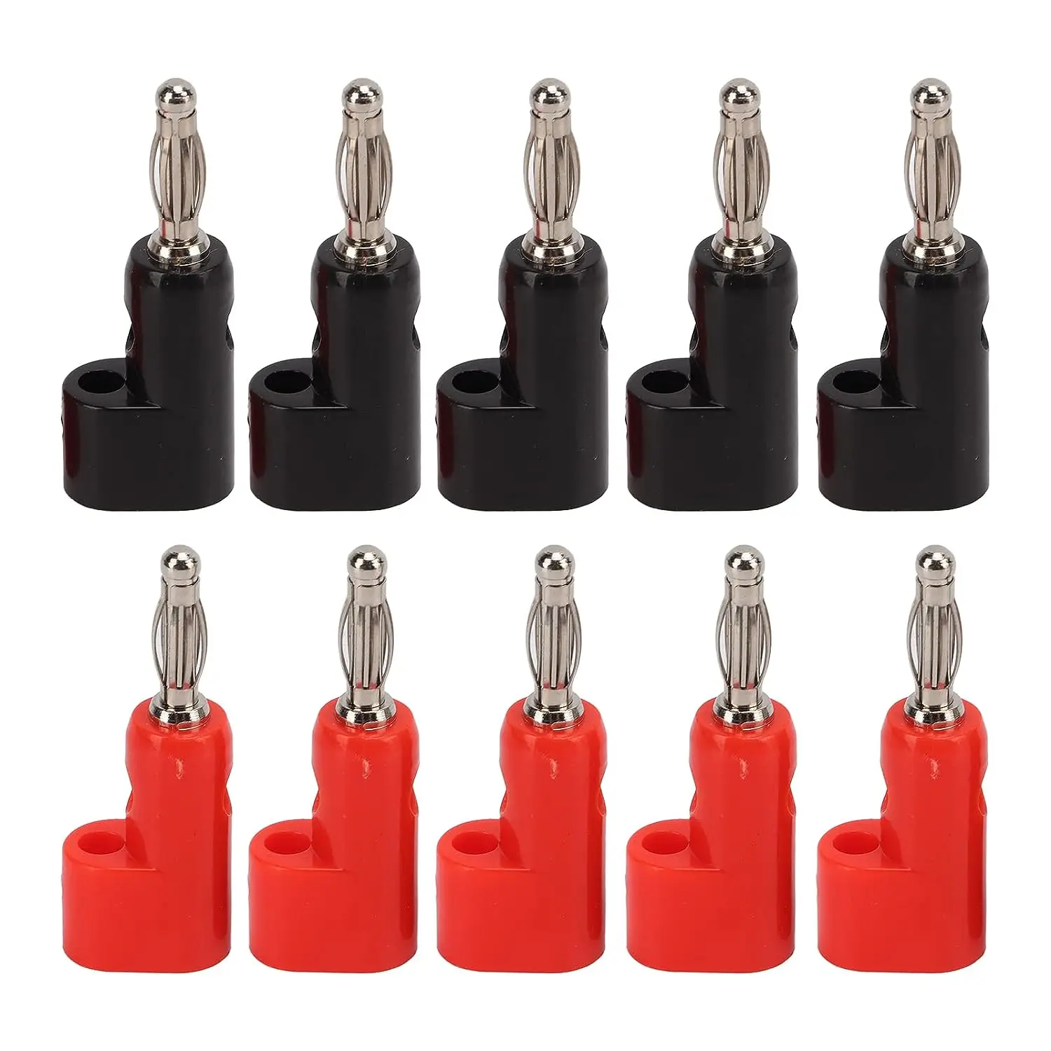 

4mm Solderless Banana Plug Stackable Jack Connector Probe Adapter for Audio Video Device J.10026 Black + Red