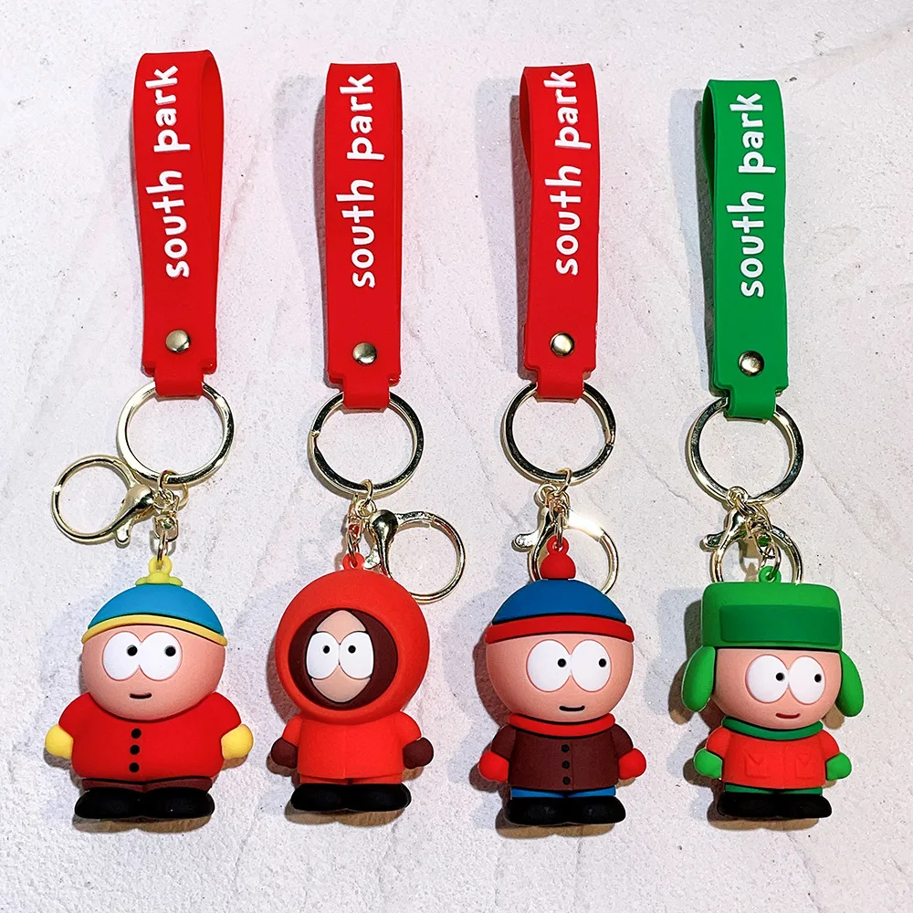 Doll South Park Keychain Kids Toys Cartoon Creative Anime Figure Pendant Backpacks Car Key Ring Accessories Gift Wholesale
