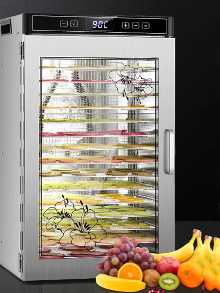 16 Layer Stainless Steel Food Dehydrator with Double Fans Touch Screen Dried Fruit Machine for Household And Commercial Use 4