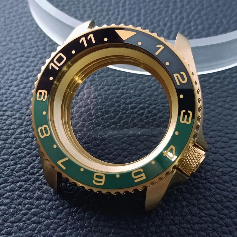 42mm Gold/Rose Gold Steel Watch Case with Sapphire Glass and 22mm Strap