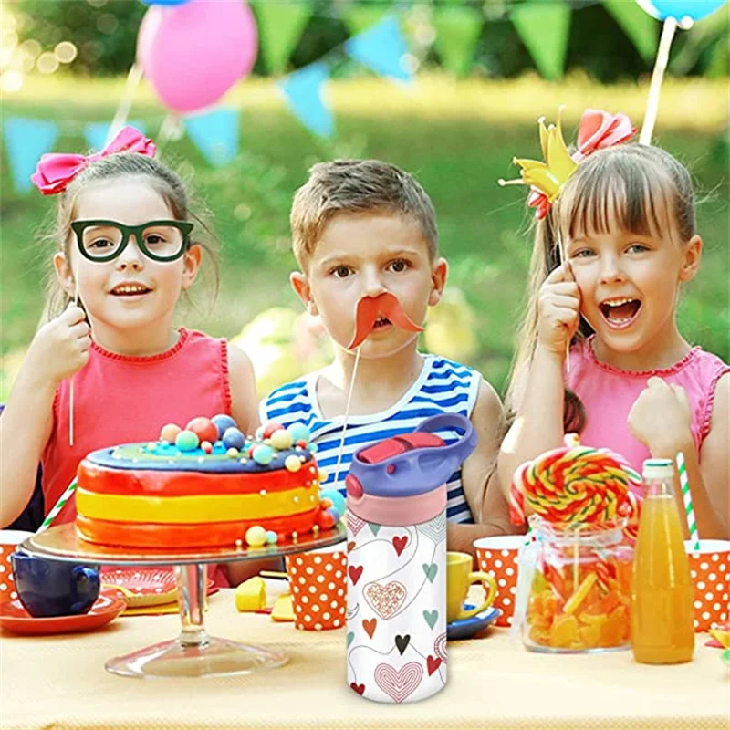 JIAOAO 2 Pcs Sublimation Sippy Cups Stainless Steel Straight Thermos Cup  Student Water Cup Children'S Straw Cup Cute Stainless Steel Water Cup With  Straw.Red+Yellow