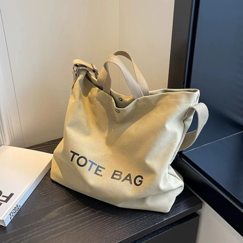 Vintage-Inspired Canvas Tote Bag - Premium Handcrafted Shoulder Bag