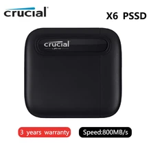  Crucial X6 500G 1TB 2TB 4TB Portable SSD Up to 800MB/s USB 3.2 External Solid State Drive Type-C Hard Disk 