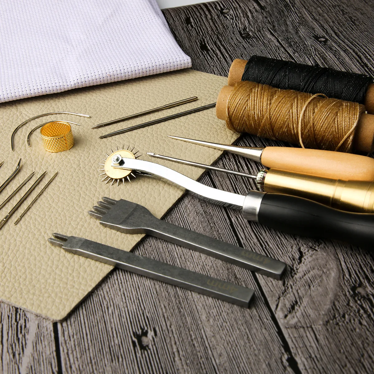 Leather Making Tools 14pcs Handmade Leather Goods DIY Tool Set Bag Making