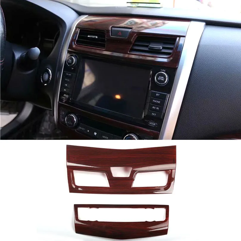 

2Pcs Car Dashboard Central Console Frame Trim Car Accessories For Nissan Altima 2013 2014 2015 2016 2017 2018 ABS Car Moldings