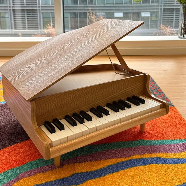 Petit piano mécanique en bois pour enfants, jouet musical intérieur, jouet  portable pour bébé, cadeau d
