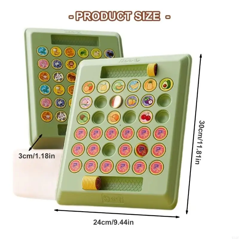 W3JF Memory Matching Game Animal/Fruit Chess Matching Cards Educational Toy