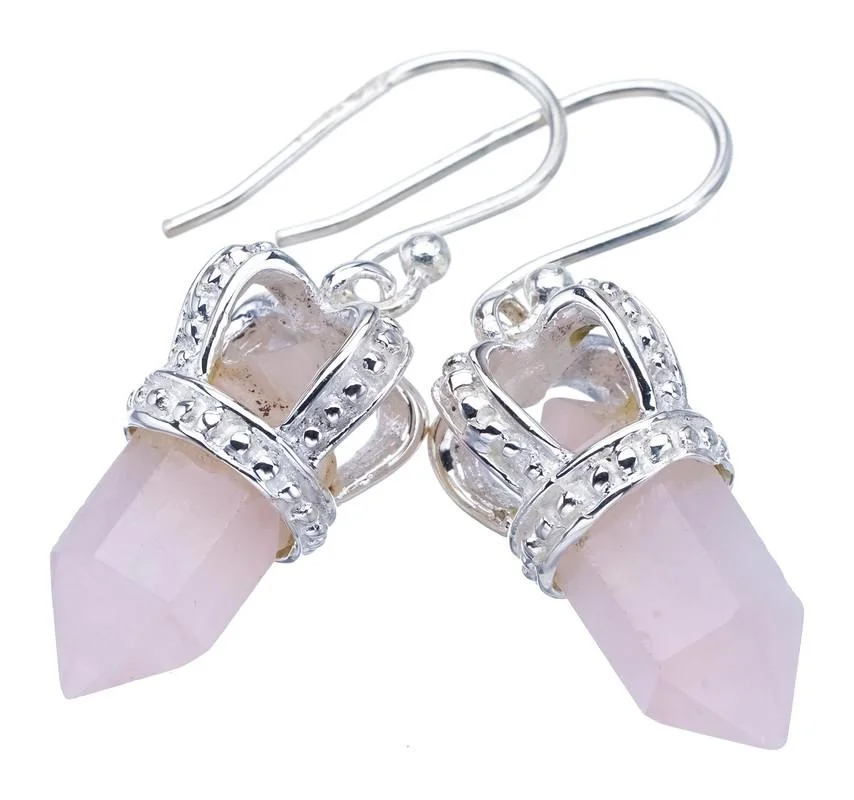 

Серьги в виде розы с кварцем F6157