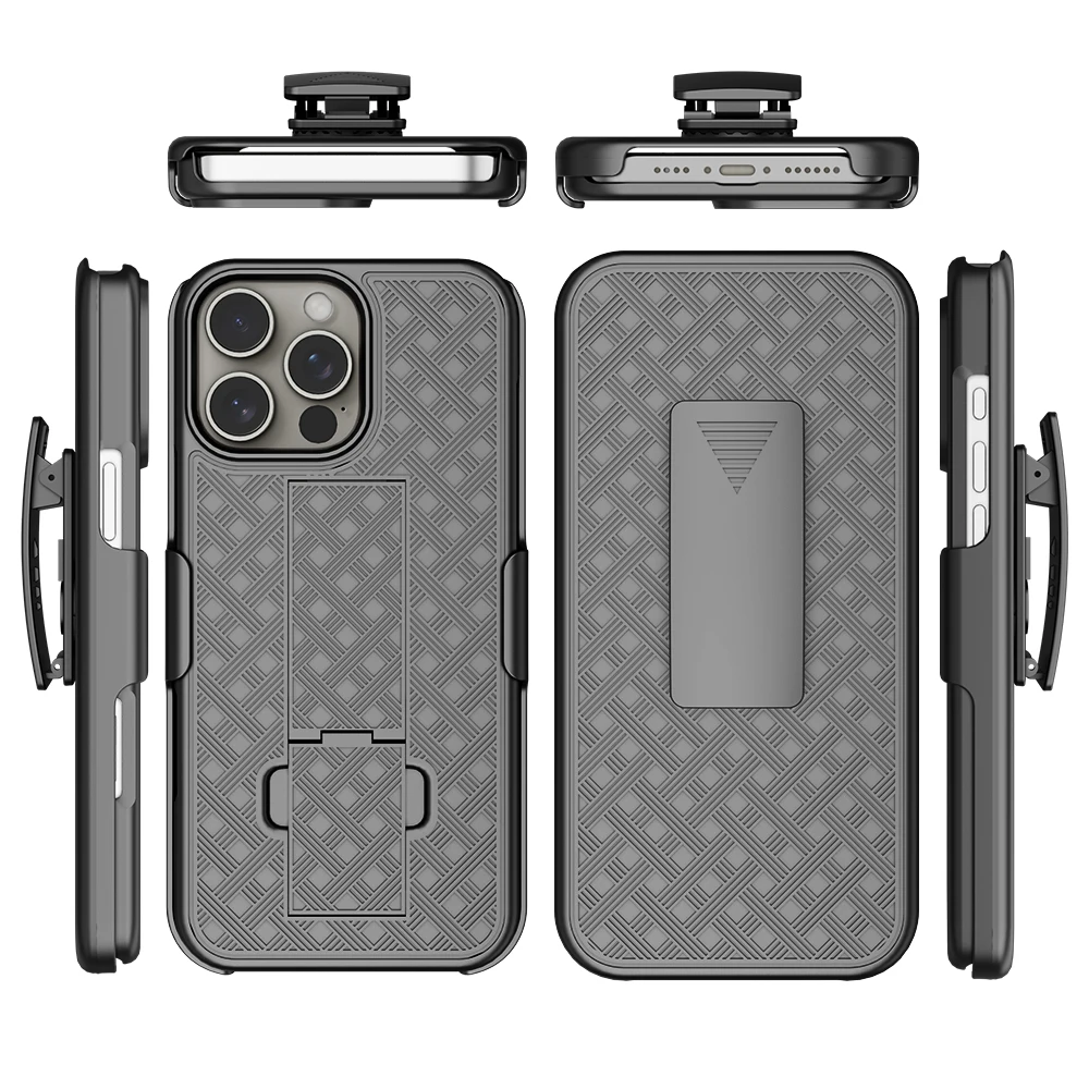 Shockproof Heavy Duty Armor Stand Case with Belt Clip