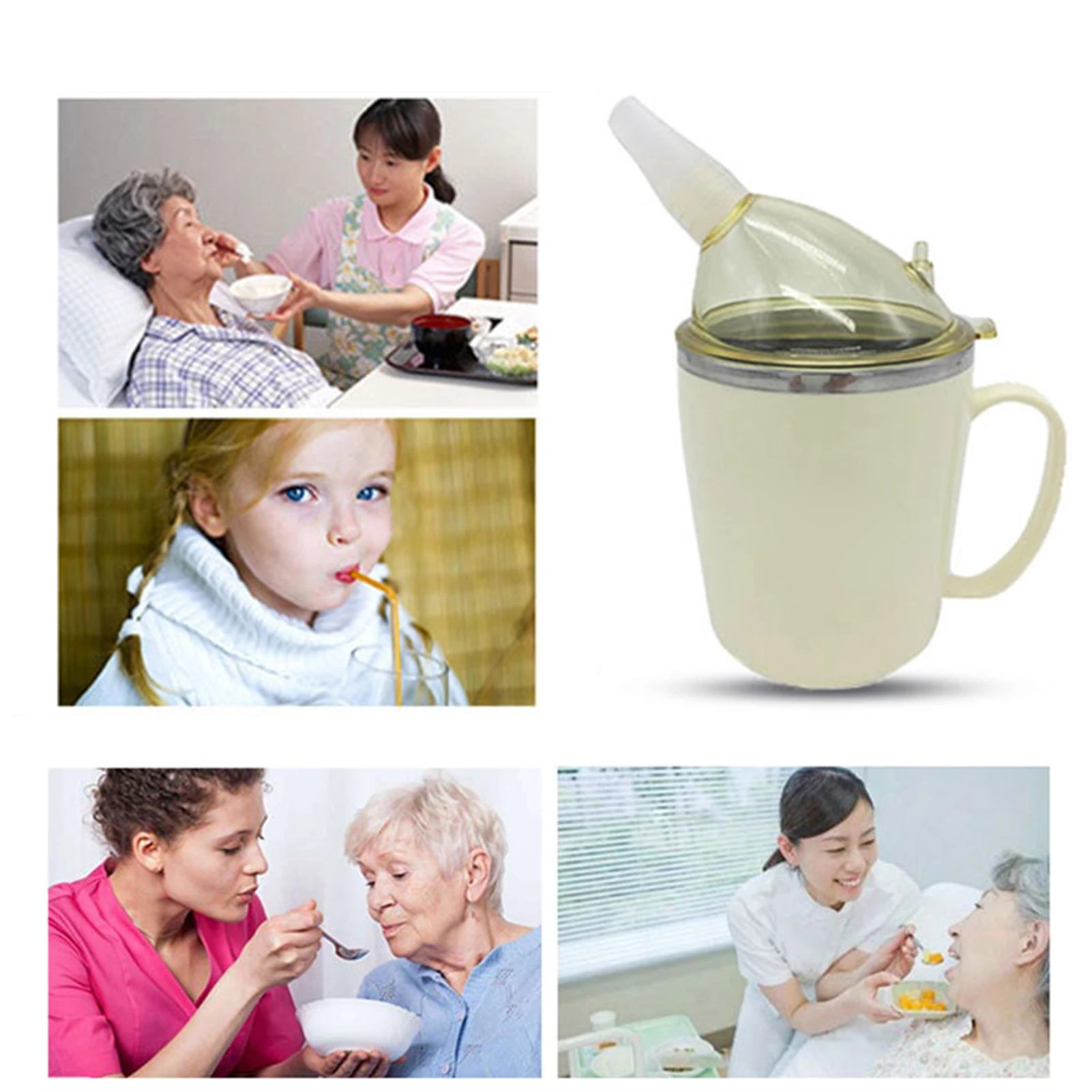 Sippy Cup with Straw for Liquids Water | Convalescent Feeding Cup for Elderly & Patients | 350ML Drinking Cup with Straw for Dis