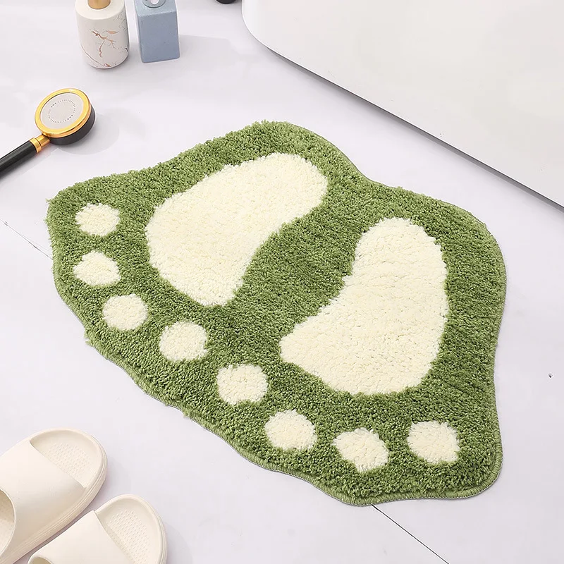 Cute Footprints Big Feet Bath Mats Pads Cartoon Style Toilet Non-slip Rug for Bathroom Carpet Floor Foot Shaped Rug