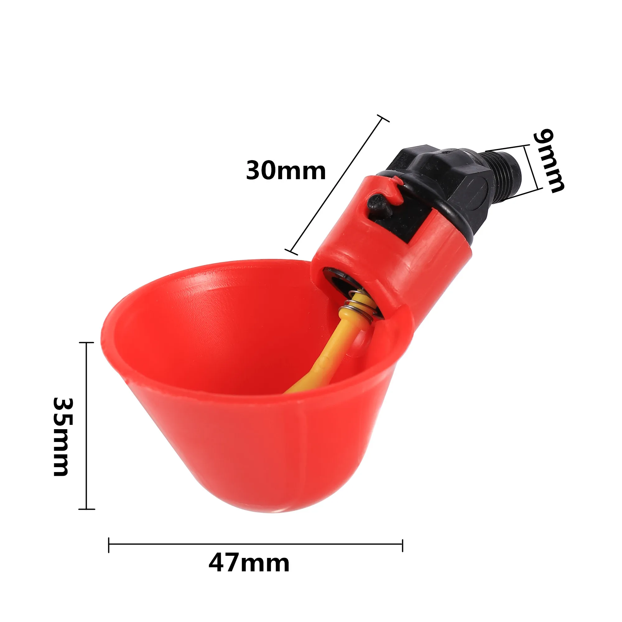 5/50 Pcs Chicken Quail Automatic Drinking Cup 9mm Interface Poultry Bird Drinking Bowl Suitable for Farm Chicken Farm Waterer poultry drinking cups