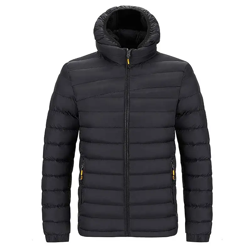 Chaqueta tipo parka de invierno con parches, gruesa, cortavientos para exteriores, impermeable, con capucha, chaqueta acolchada, para hombre