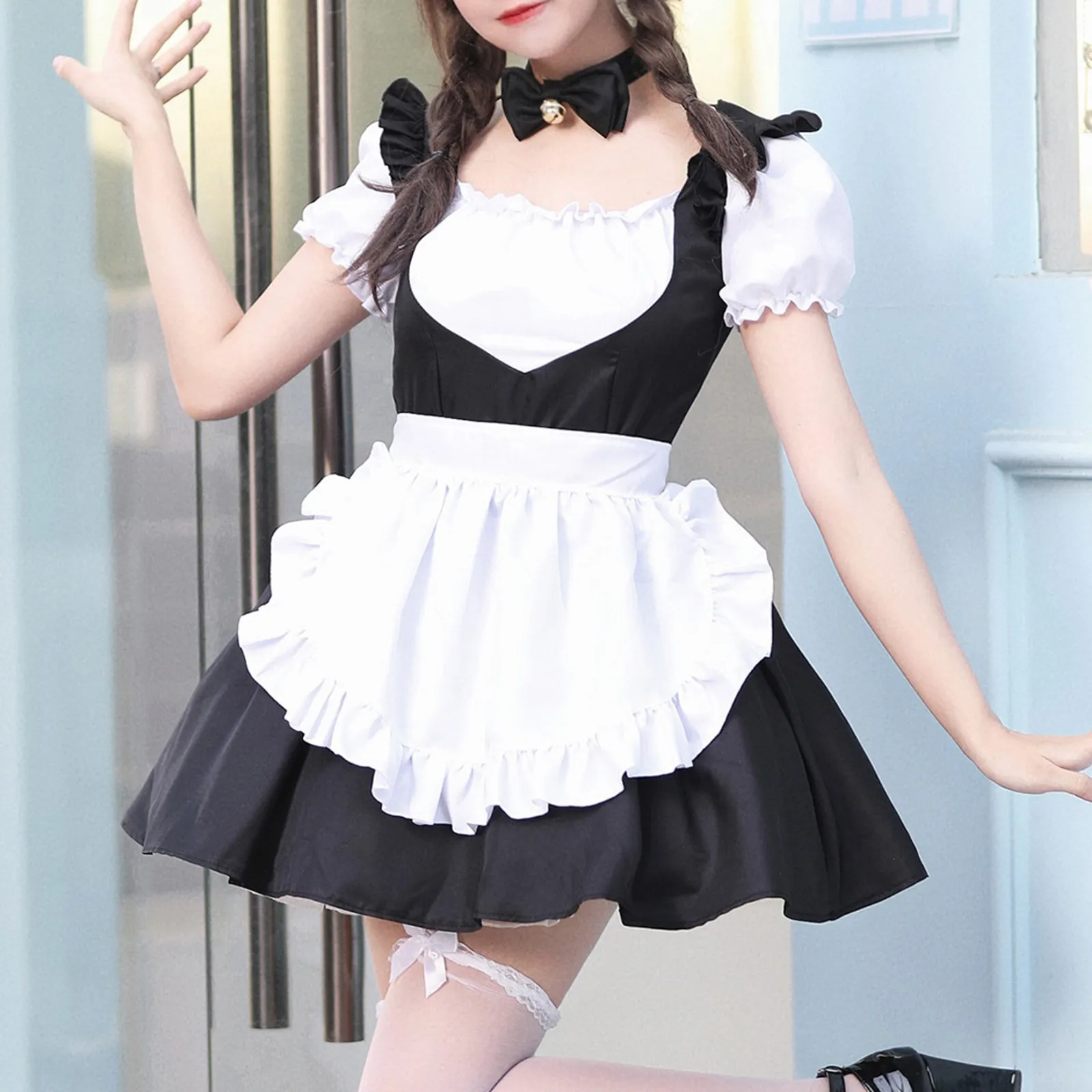 

Sexy Lolita Pink Maid Dress Japanese Sweet Women Kawaii Dress Role Play Costume Halloween Party Cosplay Anime Kawaii Clothing