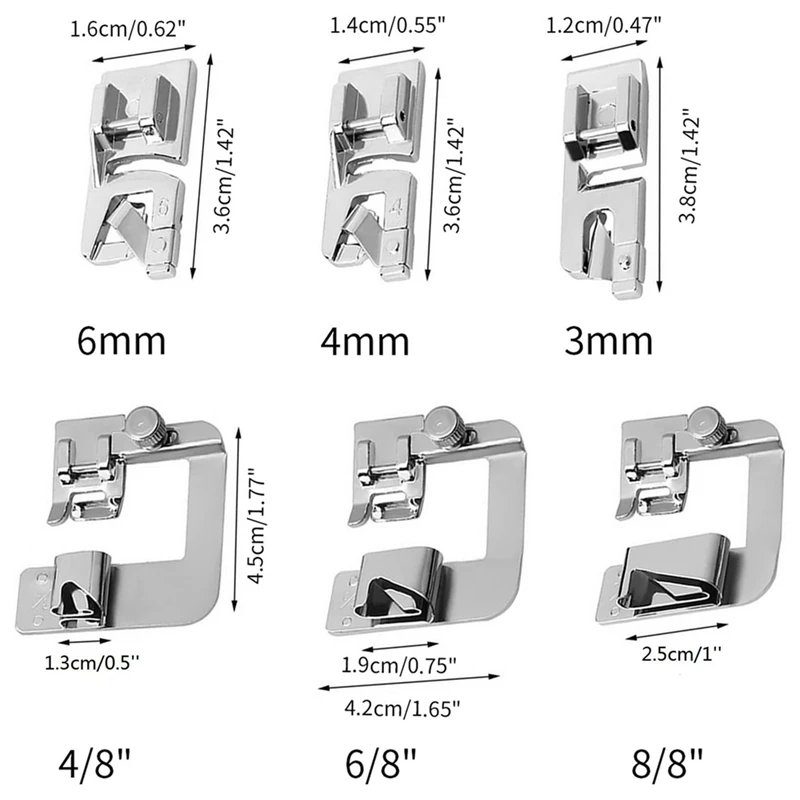 ADJUSTABLE SEWING ROLLED Hemmer Foot,Upgraded 12-20mm 15-25mm Rolled Hemmer  Foot $13.99 - PicClick AU