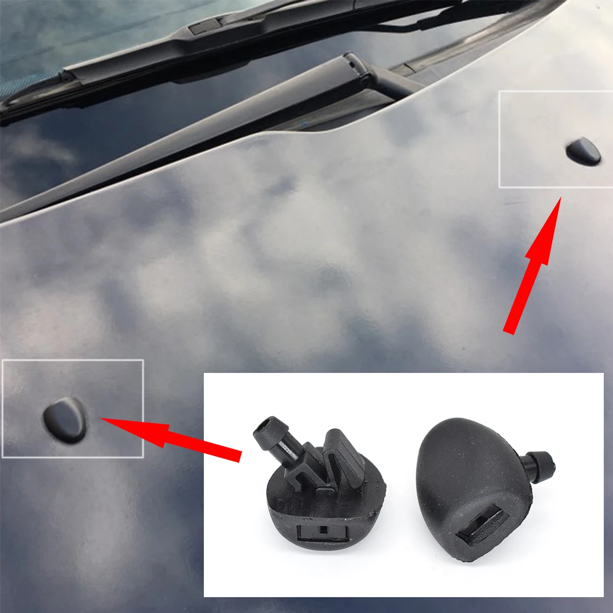 Für Peugeot 206 206 + 407 6438J2 6438E6 6438AV 6438W2 6438Z1 Frontscheibe Wiper Washer Spray Jet Wasser Düsen Schlauch Rohr Kit – Detail 6