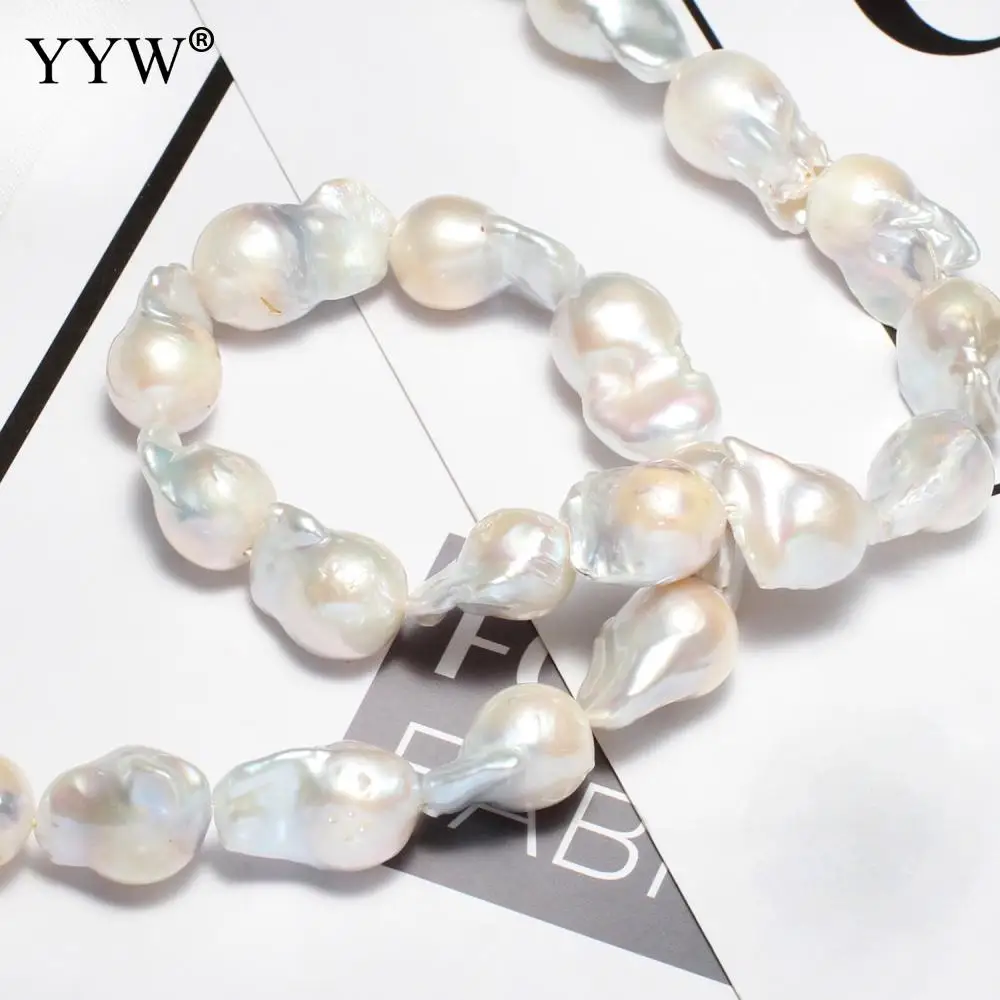 11-13mm Cultured Baroque Freshwater Pearl Beads Aa Natural White For Making Jewelry Diy Necklace Bracelet Earrings Accessories