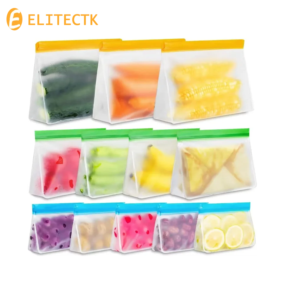 Reusable Storage Bags, Stand Up Reusable Freezer Bags, Reusable