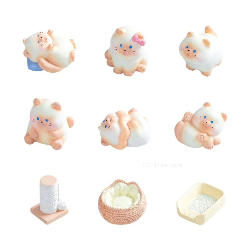 Kawaii Siamese kitten Resin Diy Home Decoration Figurines Dollhouse Moss Terrarium Landscape Accessories Miniatures Room Decor