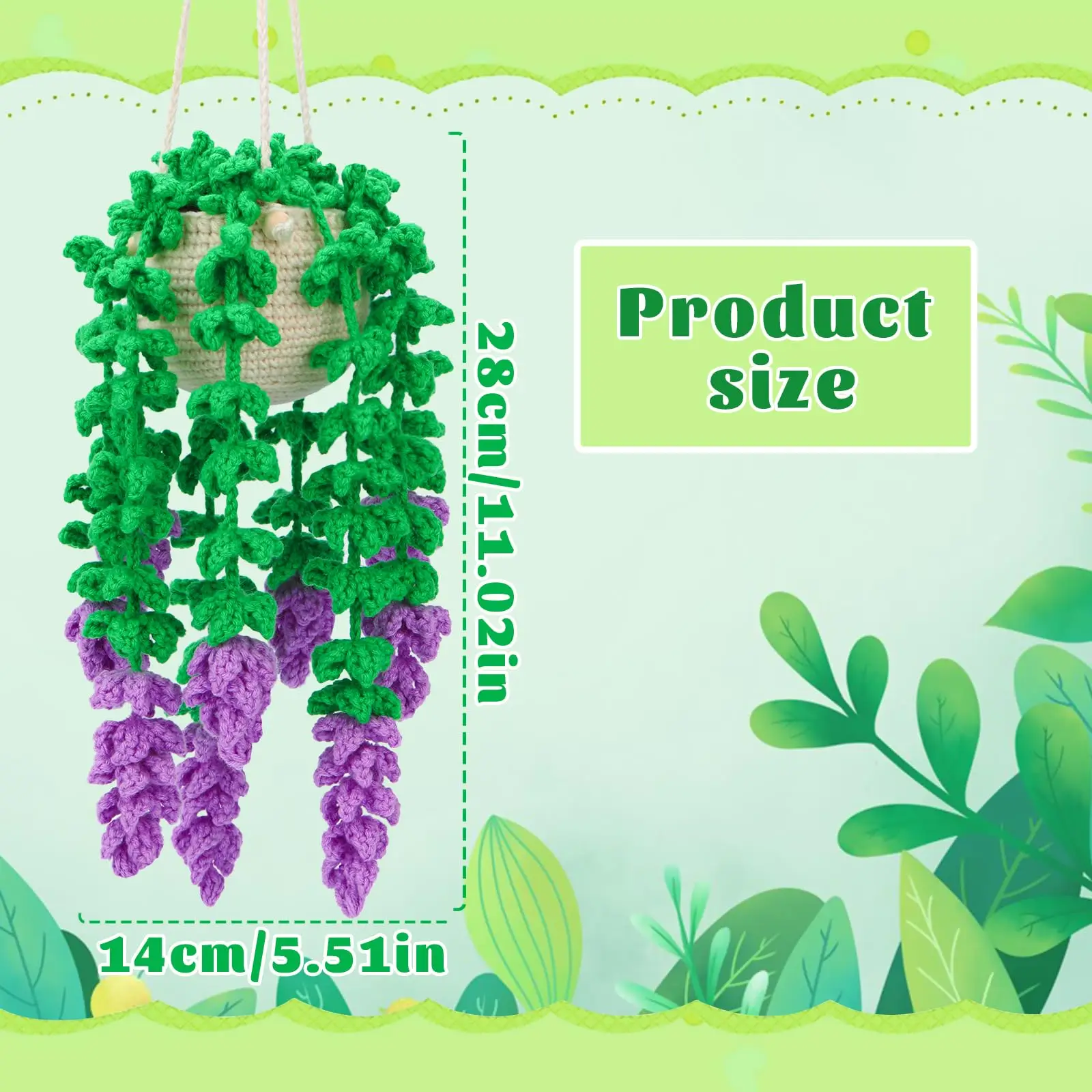 Hanging Potted Plants Knitting Starter Pack Beginners Decoration Crochet Starter Kits Step-by-Step Tutorials Fenrry