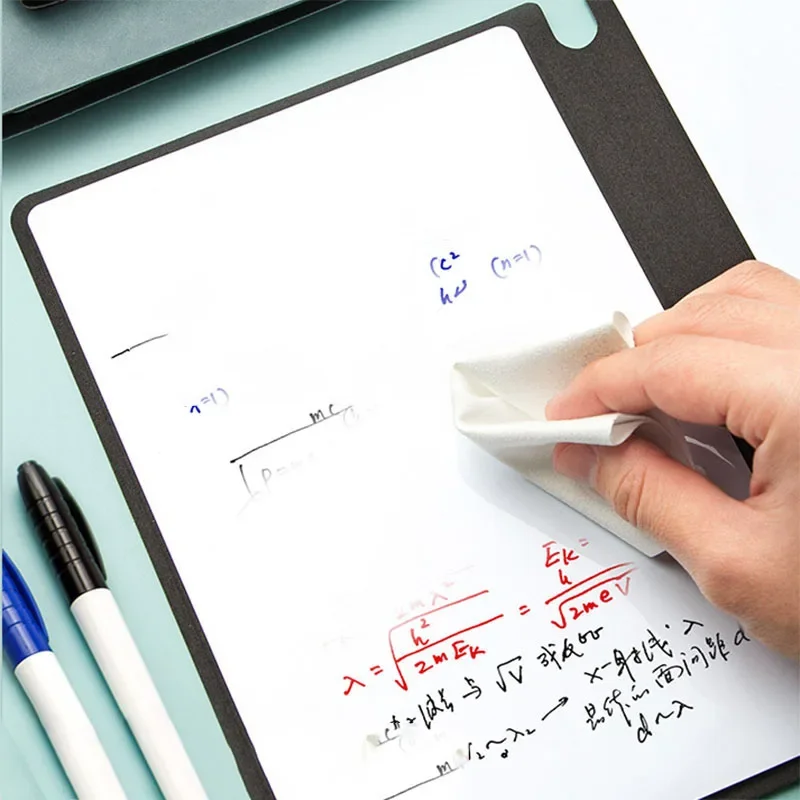 1 Pcs Reusable Whiteboard Notebook Set With Whiteboard Pen Erasing Cloth Leather Memo Pad Weekly Planner Portable Stylish Office - 4