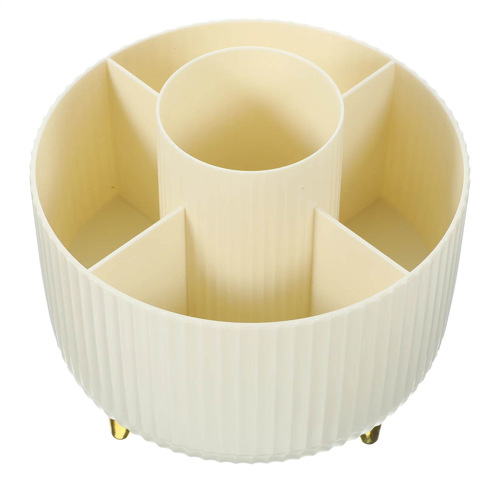 

Rotating Dust-proof Makeup Brush Storage Tube Office Pen Desk Piece (milk White) Cups for