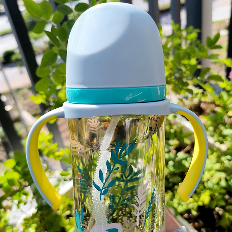 Korea Grosmimi PPSU Baby Bottle Drinking Straw Cup Anti-choke and Anti-drop Grosmimi Baby Bottle