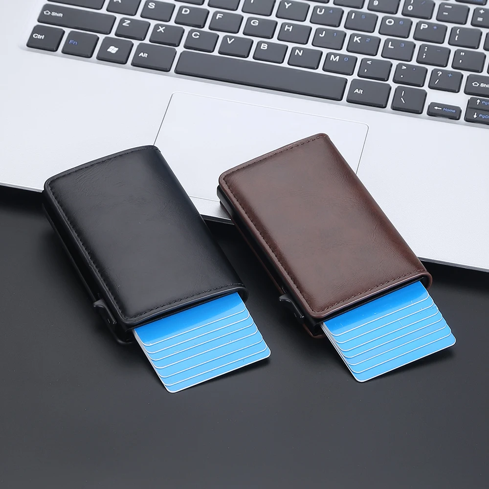 Neue RFID Mini Männer Karte Brieftaschen Name Angepasst Einfache Kurze Männliche Geldbörsen Hohe Qualität Karte Halter Schlanke männer Brieftasche – Detail 13