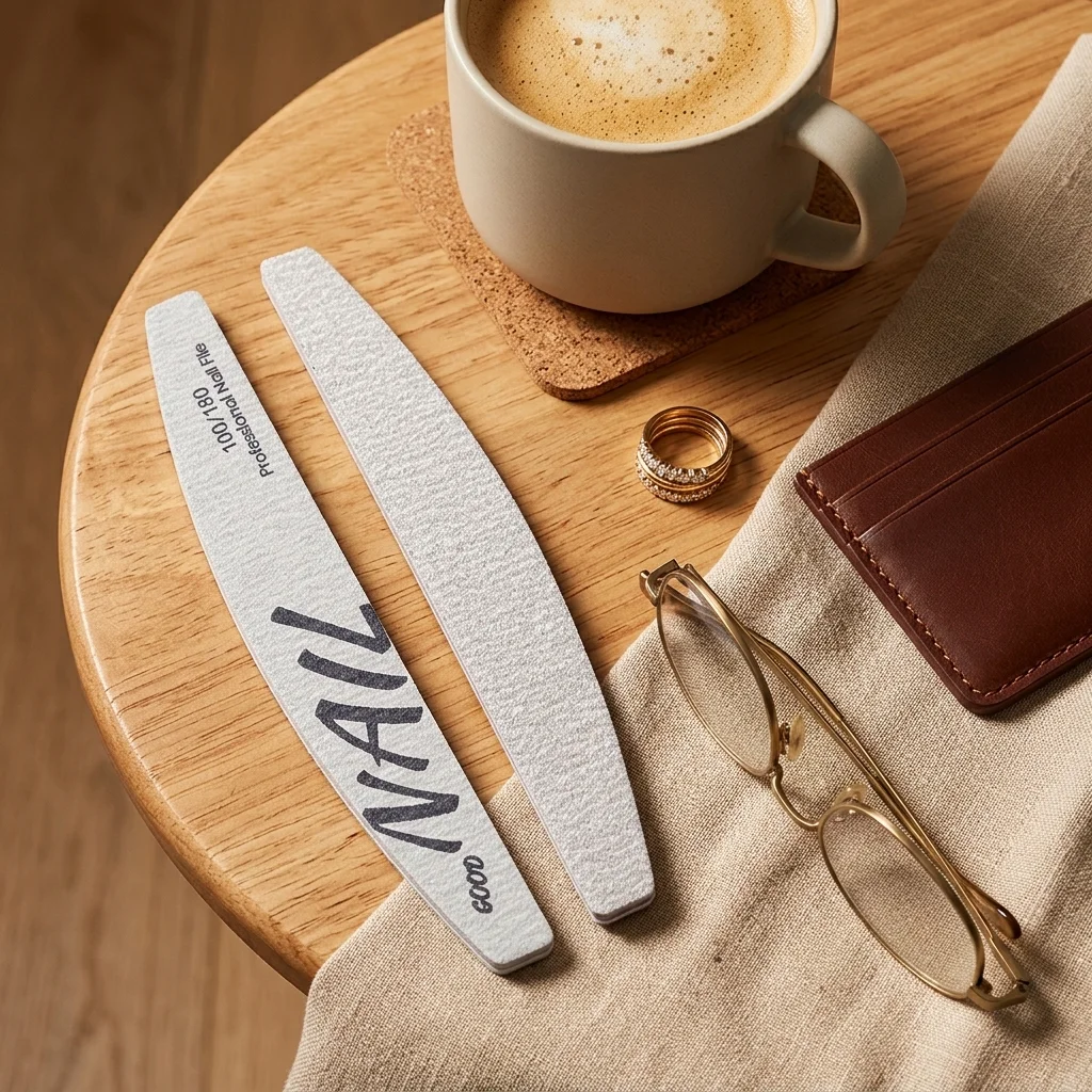 10개입 100/180 그릿 양면 네일 파일 전문가용 반달형 네일 파일 네일 매니큐어 살롱 도구 세트