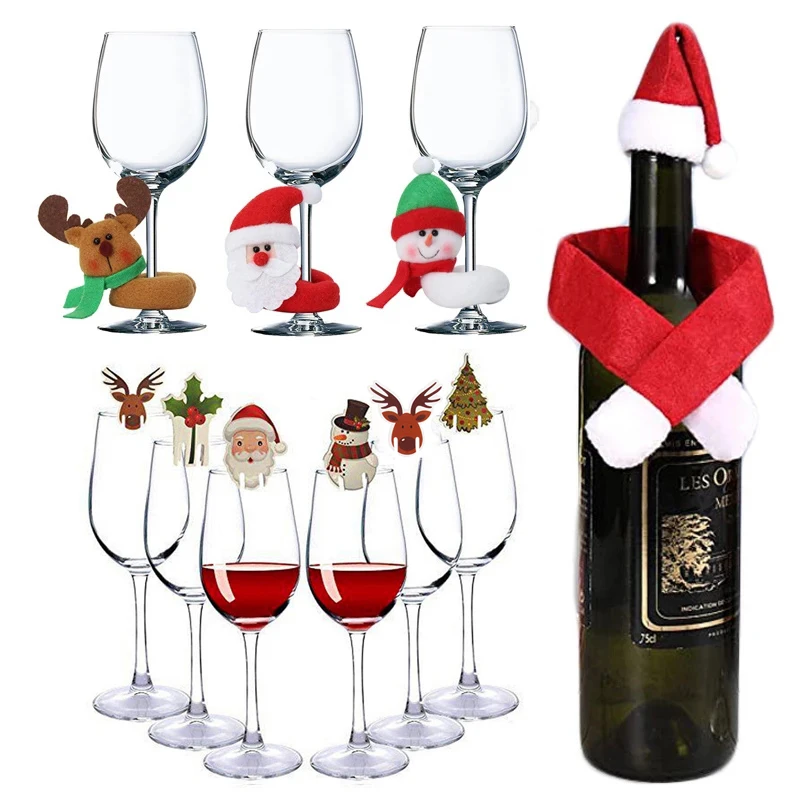 6 Pack/Set Christmas Cute Wine Glass Markers Xmas Dining Room Party Home  Decor