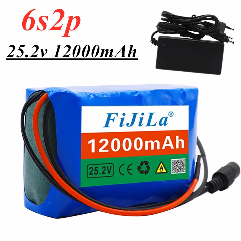 

6s2p 24V 12.0ah18650 Lithium Ion Battery Pack 25.2v 12000mah Electric Bicycle Ninebot Kickscooter Es1 Bms+ Charger Suit
