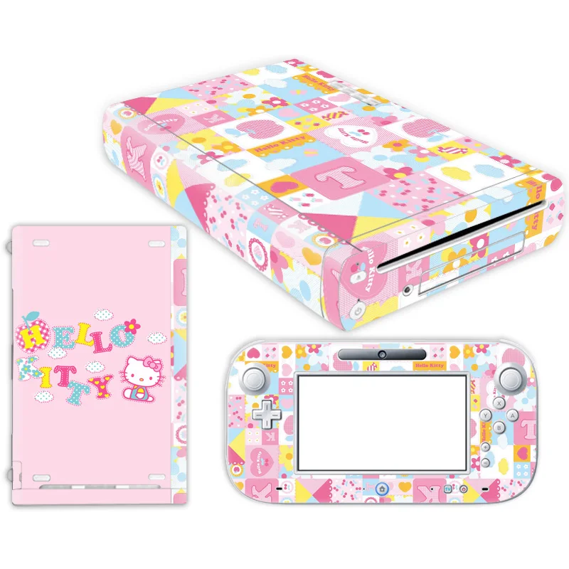 Hello Kitty Pikachu Simpson Vinyl Cover For Nintend Wii U Console Controller Decal Game Accessories For Wii U Skin Sticker 