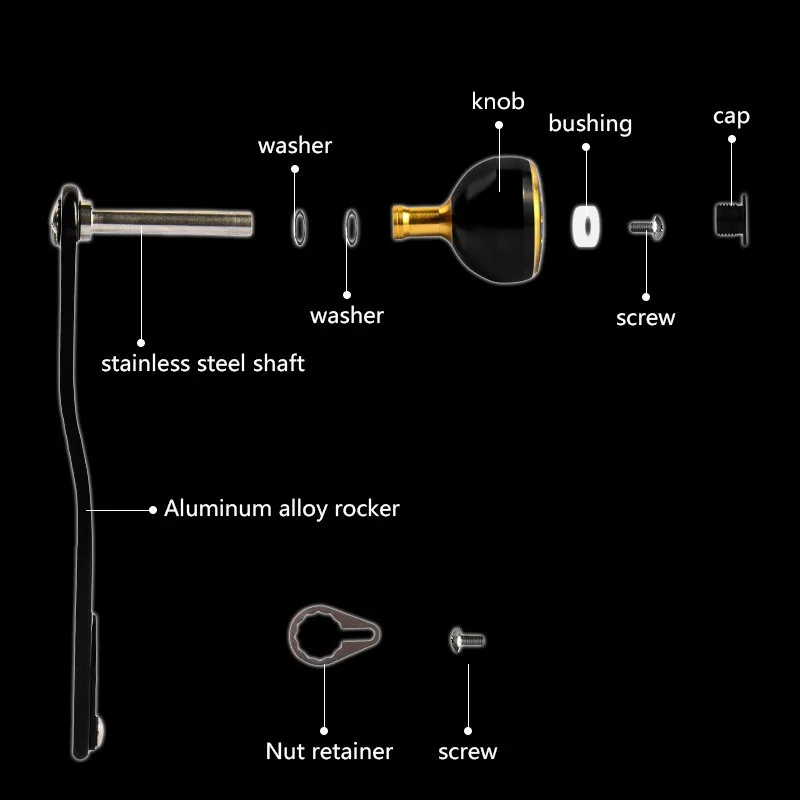 Single Fishing Reel Handle 93mm Metal Baitcasting reel Power Handle Aluminum Alloy DIY Fishing Accessory for DAIWA SHIMANO