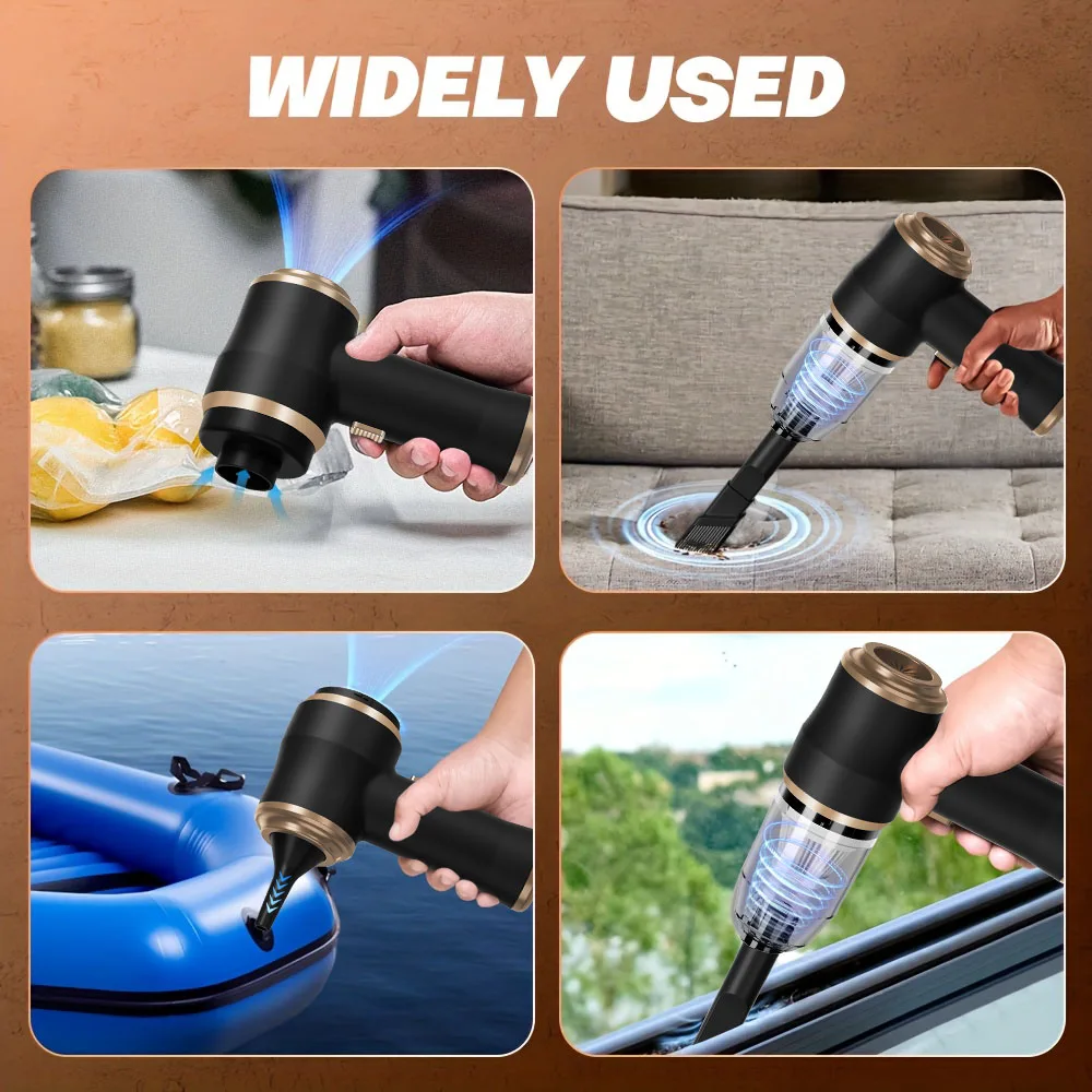 High Power Car Blower Vacuum, 2-in-1 Strong Suction & Blowing, Portable for Auto/Home Cleaning, Dust Removal from Seat/Mat/Trunk 6