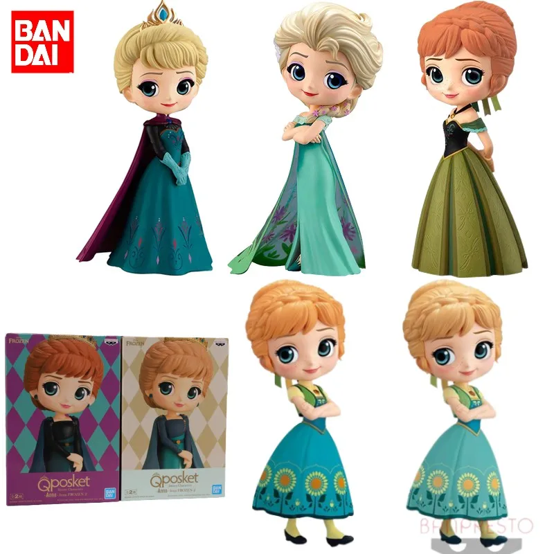 

Bandai Original Frozen2 Anime Figure Q Posket Disney Characters Elsa Anna Action Figure Toys For Kids Gift Collectible Model