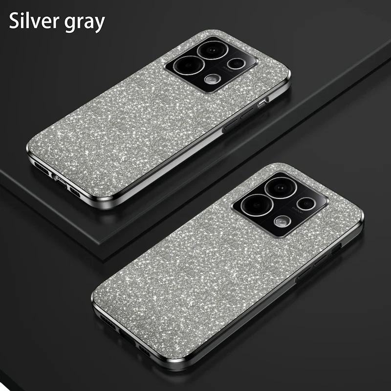 YUXING Cover Transparente Glitter per Xiaomi Redmi Note 13 Pro 5G / Poco X6 5G, Ragazze Donna Flora Motivo Custodia Bling Sottile, Antiurto Scintillante TPU Case (Blue