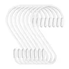 8 Pcs Black S Shape Hooks Hanger Home Bathroom Kitchen Accesories White Metal Hook Rack Hanging for Balcony Plant Shelf Tools 3