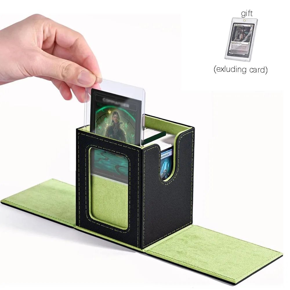 Scatola per carte MTG con display Commander, scatola portaoggetti 5 in 1 per carte collezionabili per oltre 400 carte a doppia manica, custodia rimovibile per TCG/carte sportive con vassoio per dadi