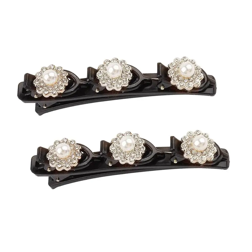 Funkelnde Kristall-Strass-geflochtene Haar-Kleeblatt-Clips für dickes, dünnes Haar, Mädchen/Frauen, geflochtene Haarnadeln, Haar-Styling-Zubehör – Detail 40