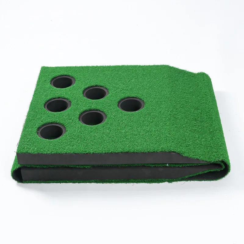 Indoor Golf Green Bidirectional 12 Hole Practice Tool Golf Putting Green Trainer Practice Portable Exerciser Office Home