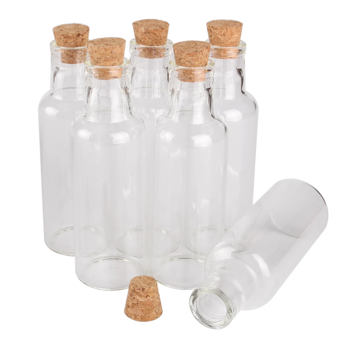20pcs 35ml size 30*90*11mm Transparent Glass Wishing Bottles with Cork Stopper Empty Spice Jars Vials Christmas Wedding gift 5