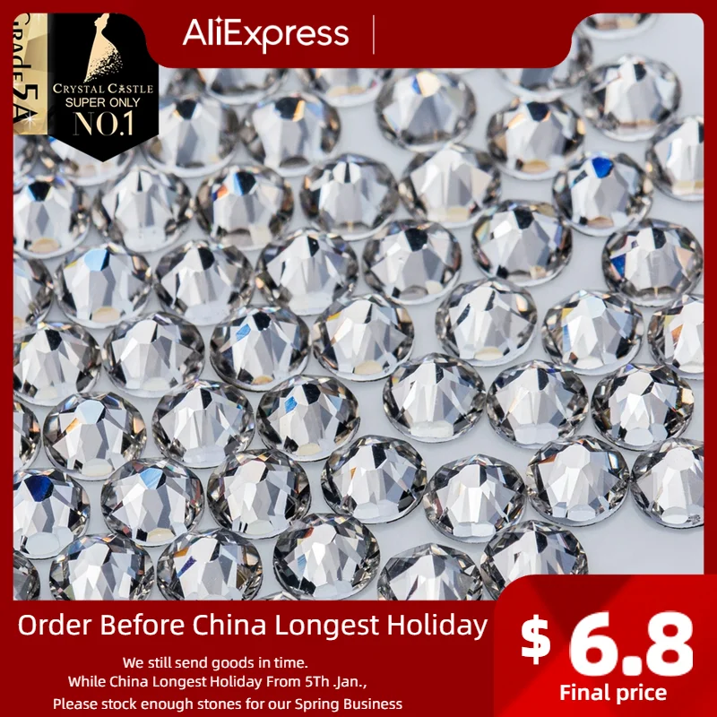Crystal Castle Rhinestones Hot Fix Best 5a Clothes Strass Hotfix Back